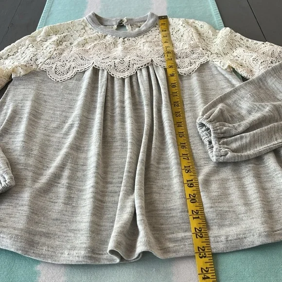 Altar’d State Lace Yoke Long Sleeve Knit Top Keyhole Back NWT - Picture 10 of 10